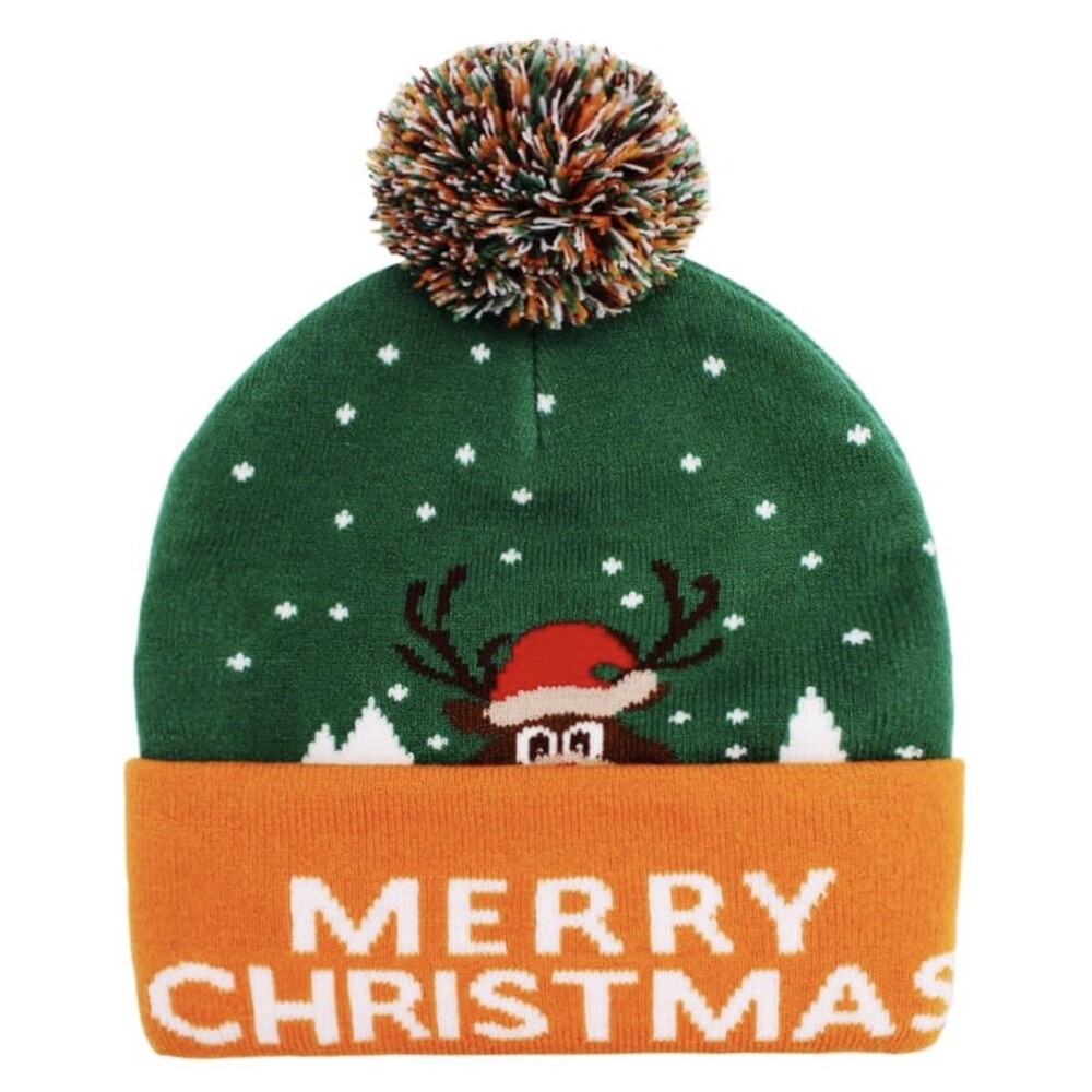 Women and Men Autumn Winter Merry Christmas Knitted Hat Thick Soft Warm Chunk